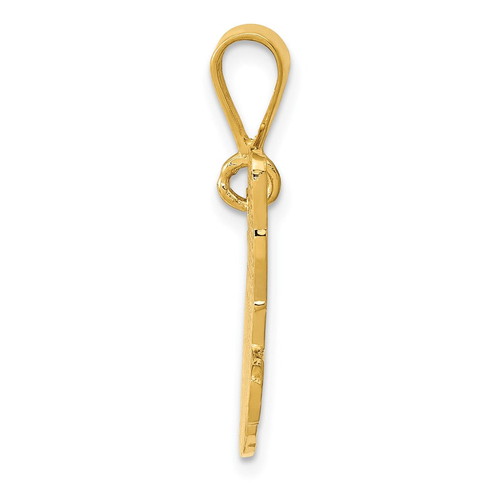 Alternate view of the 14k Yellow Gold Textured Russian Blue Cat Pendant by The Black Bow Jewelry Co.