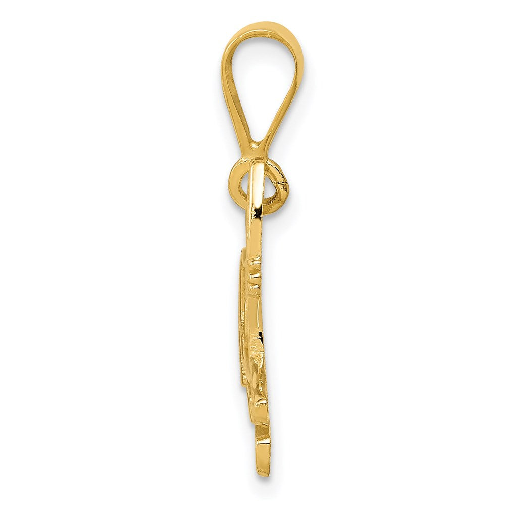 Alternate view of the 14k Yellow Gold Pit Bull Pendant by The Black Bow Jewelry Co.