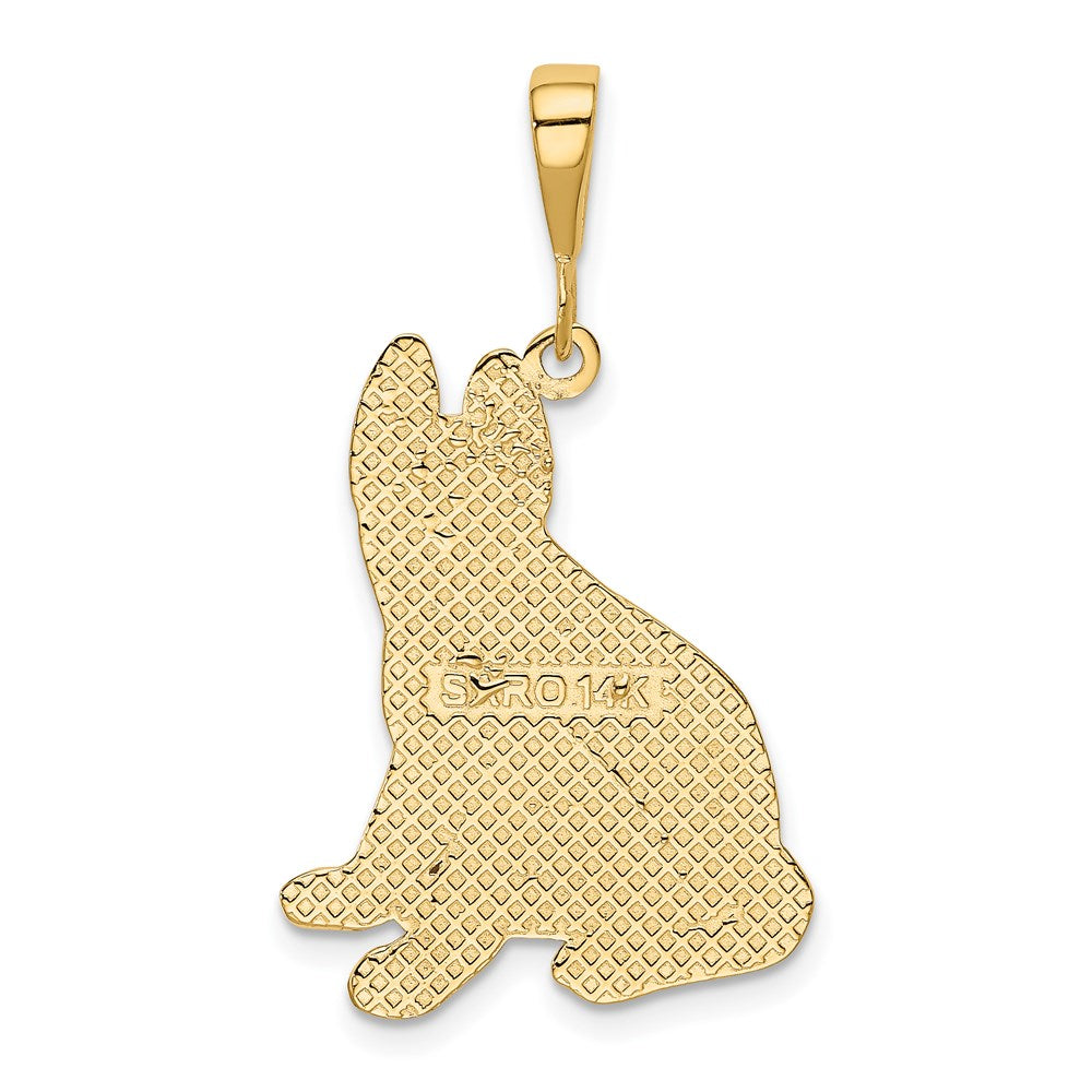 Alternate view of the 14k Yellow Gold German Shepherd Pendant by The Black Bow Jewelry Co.