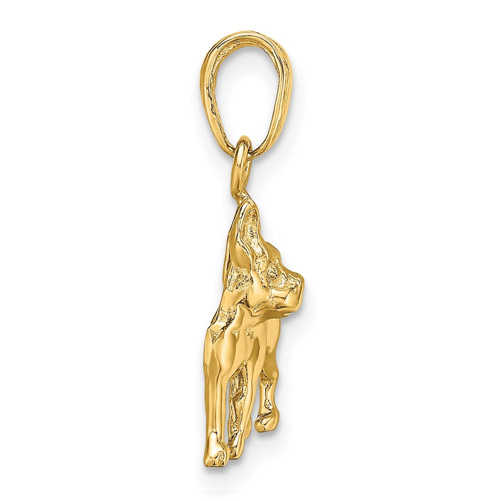 Alternate view of the 14k Yellow Gold Polished 2D Boston Terrier Pendant by The Black Bow Jewelry Co.