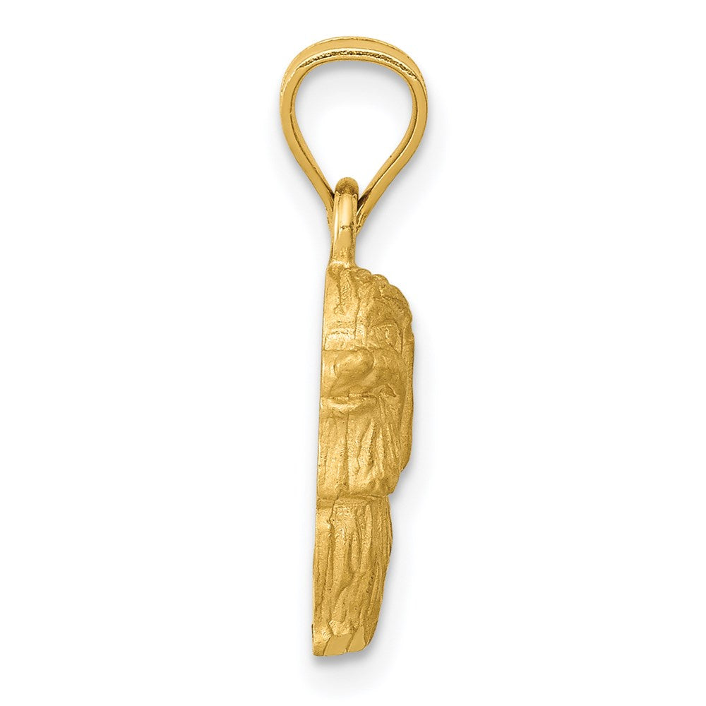 Alternate view of the 14k Yellow Gold Small Satin and Diamond Cut Shih Tzu Pendant by The Black Bow Jewelry Co.