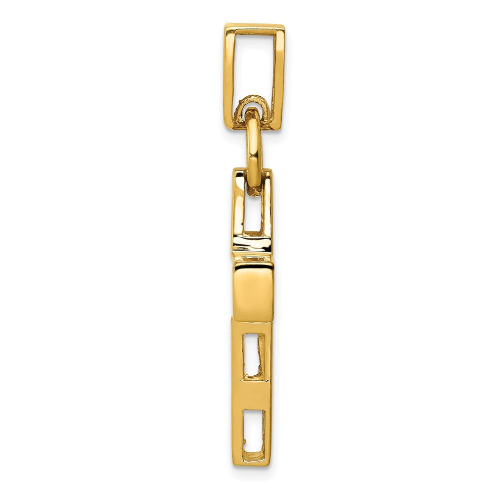 Alternate view of the 14k Yellow Gold Polished Hollow Latin Cross Pendant by The Black Bow Jewelry Co.