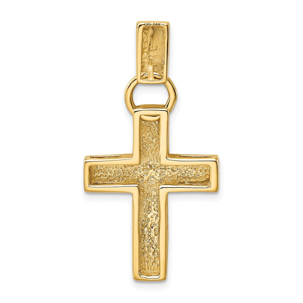 Alternate view of the 14k Yellow Gold Polished Hollow Latin Cross Pendant by The Black Bow Jewelry Co.