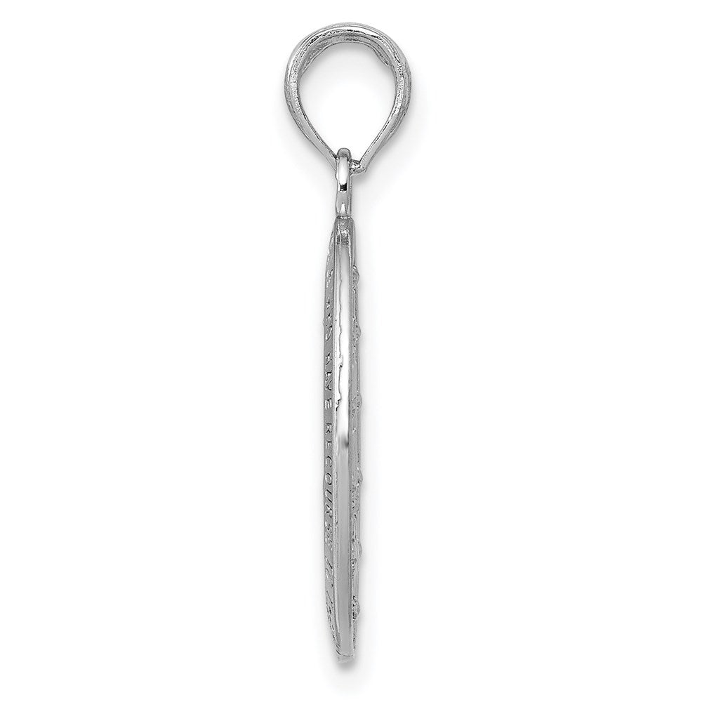 Alternate view of the 14k White Gold Miraculous Medal Pendant, 20mm by The Black Bow Jewelry Co.