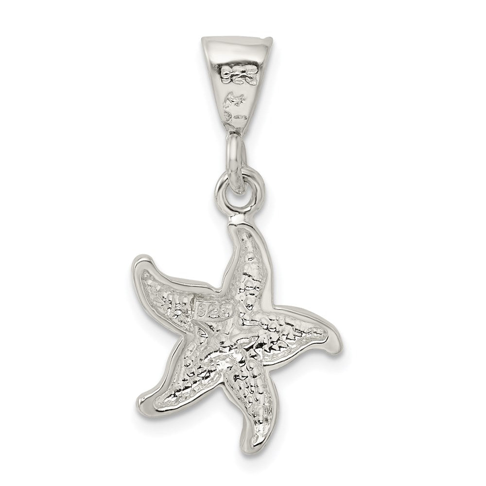 Alternate view of the Sterling Silver Diamond Cut Starfish Pendant by The Black Bow Jewelry Co.