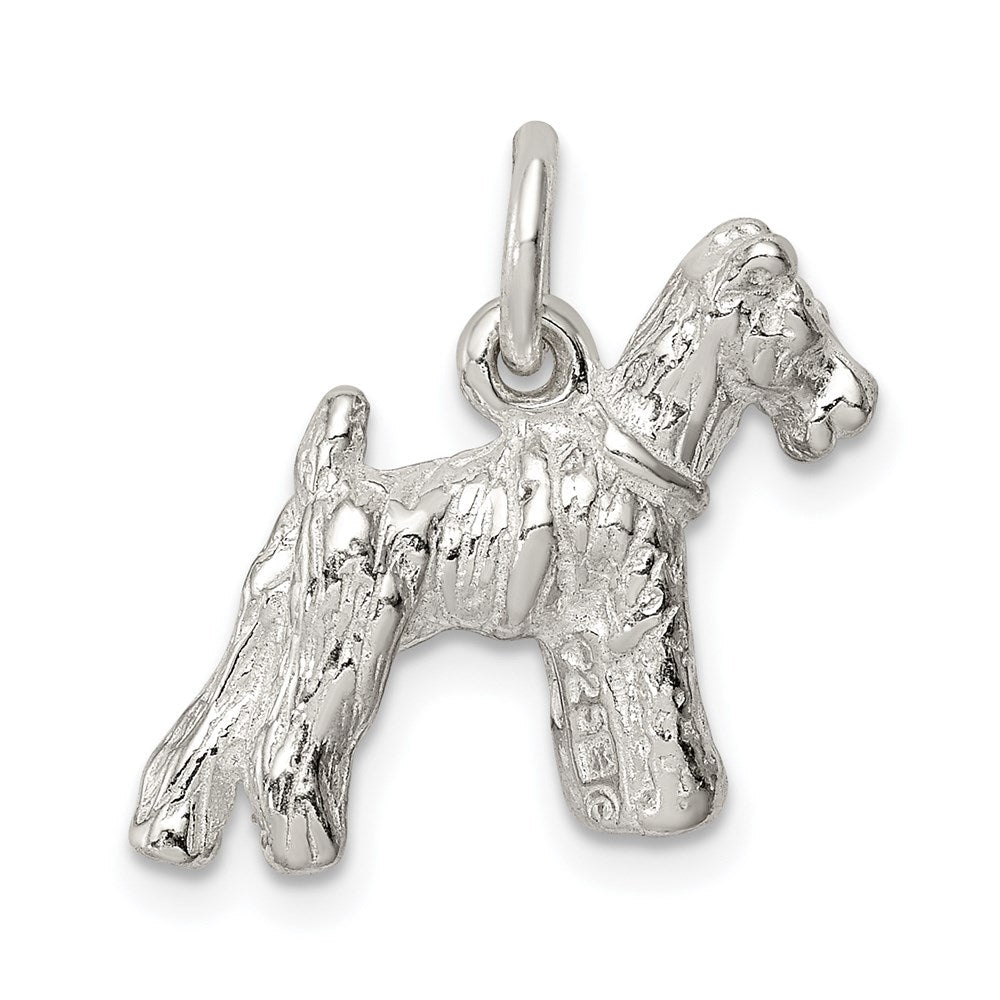 Alternate view of the Sterling Silver 3D Schnauzer Dog Charm or Pendant by The Black Bow Jewelry Co.