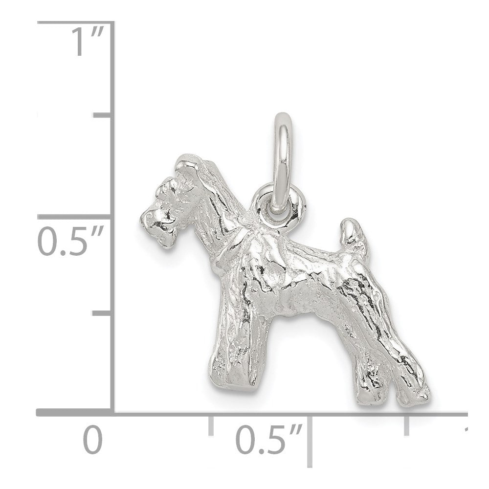 Alternate view of the Sterling Silver 3D Schnauzer Dog Charm or Pendant by The Black Bow Jewelry Co.