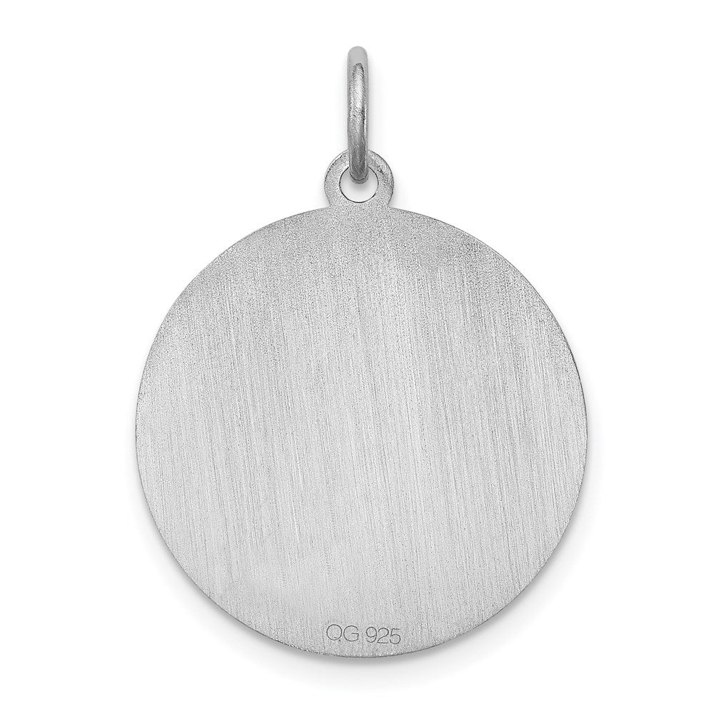 Alternate view of the Sterling Silver Laser Etched Brittany Spaniel Dog Pendant, 19mm by The Black Bow Jewelry Co.