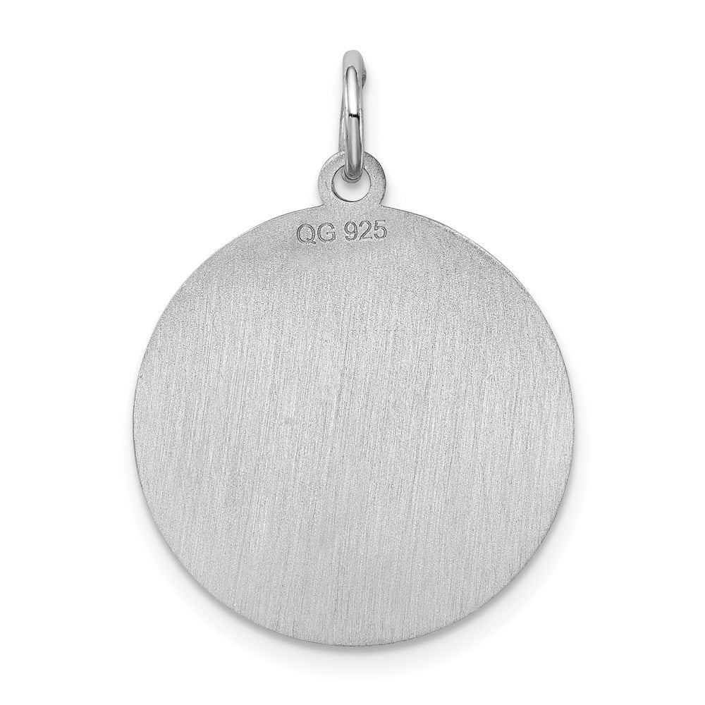 Alternate view of the Sterling Silver Laser Etched Cairn Terrier Dog Pendant, 19mm by The Black Bow Jewelry Co.