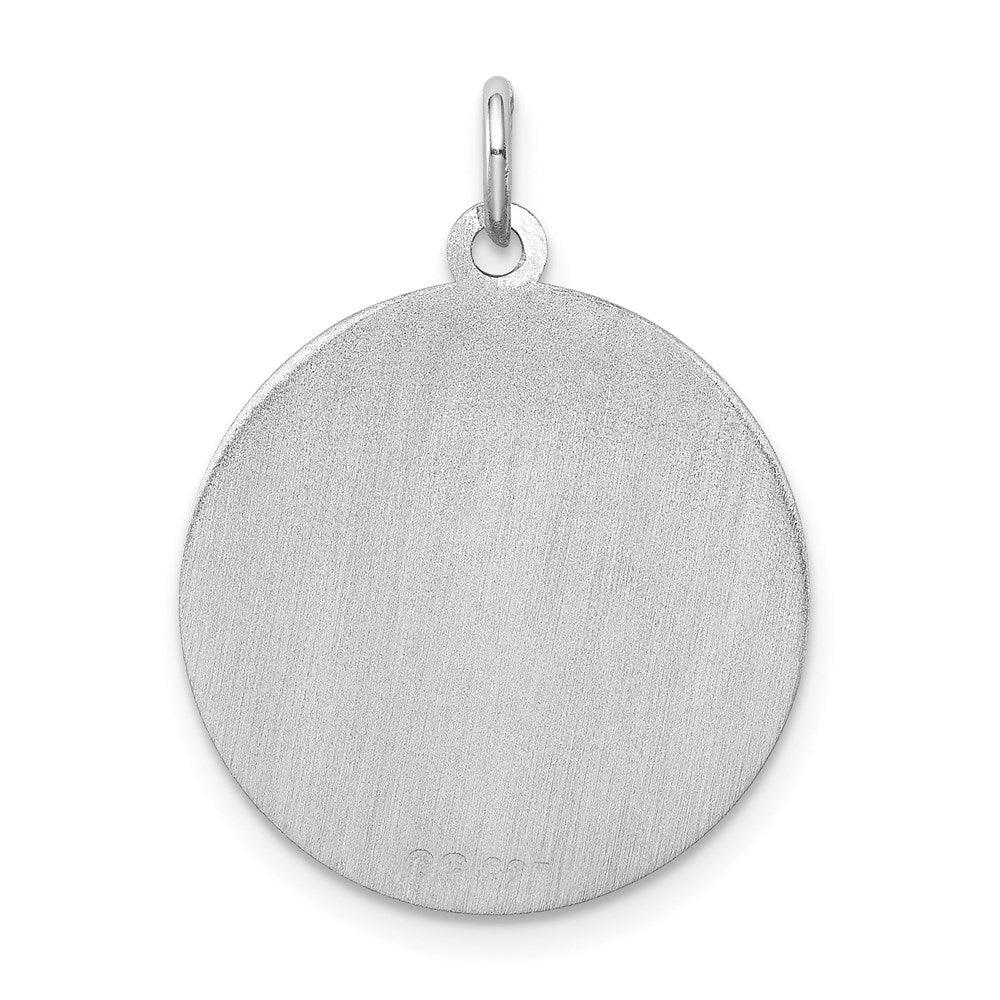 Alternate view of the Sterling Silver Laser Etched German Shepherd Dog Pendant, 19mm by The Black Bow Jewelry Co.