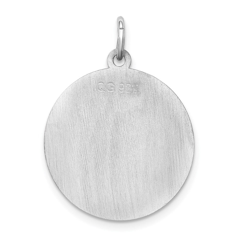 Alternate view of the Sterling Silver Laser Etched Yorkshire Terrier Dog Pendant, 19mm by The Black Bow Jewelry Co.