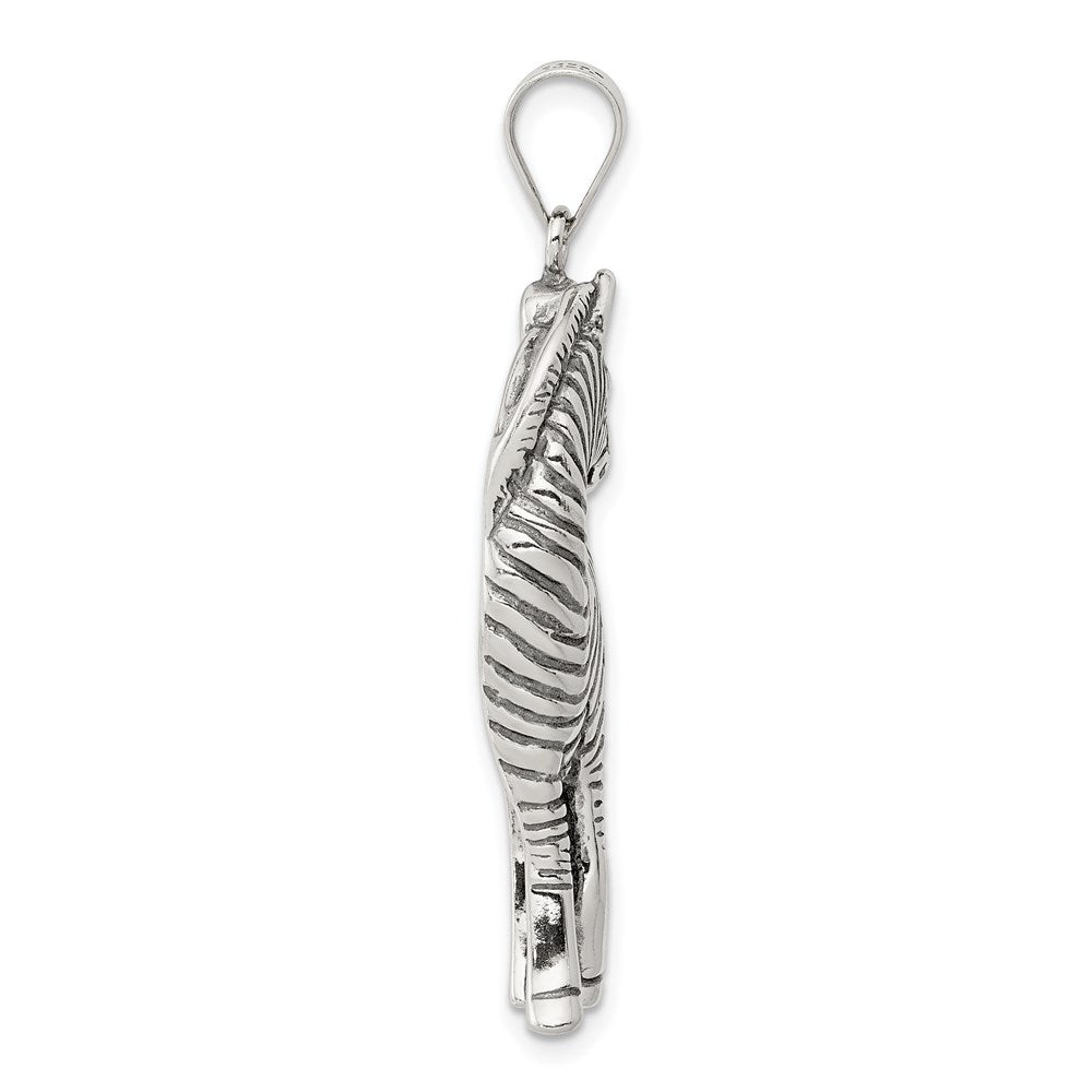 Alternate view of the Sterling Silver Large Antiqued Zebra Pendant by The Black Bow Jewelry Co.