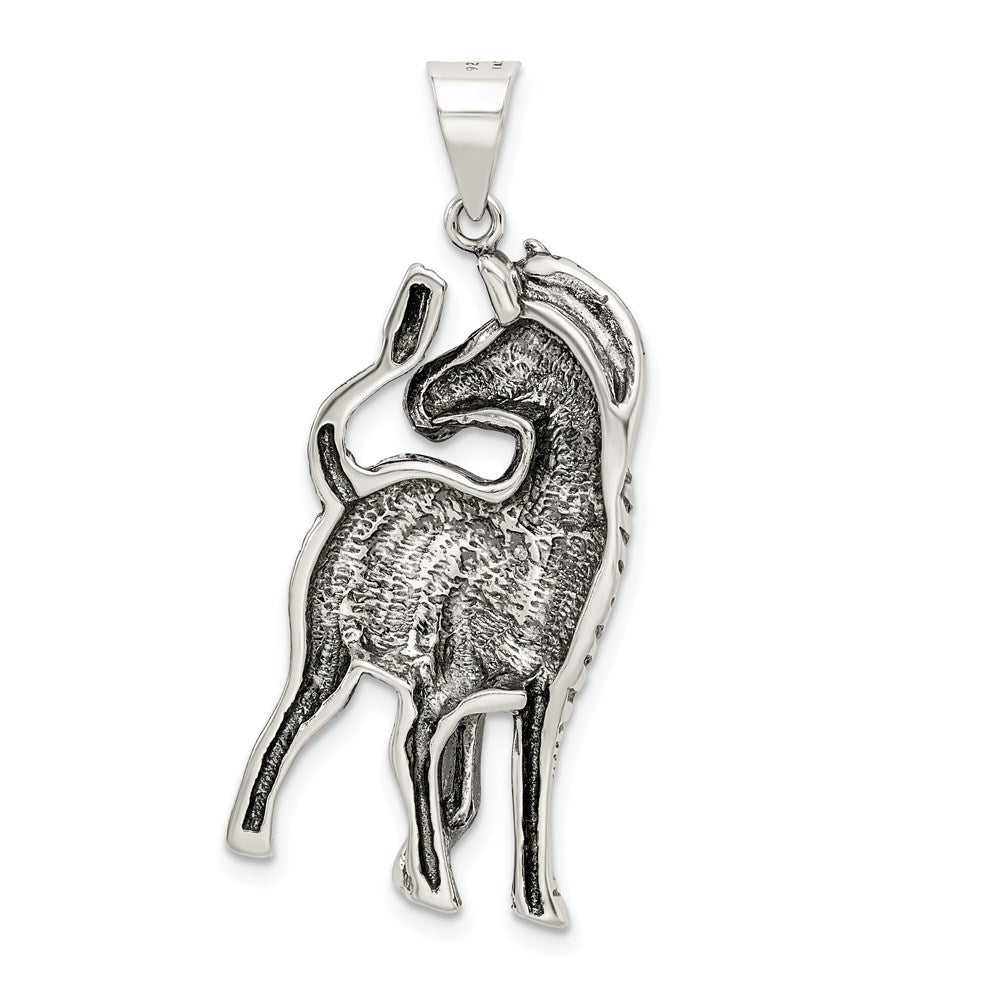 Alternate view of the Sterling Silver Large Antiqued Zebra Pendant by The Black Bow Jewelry Co.