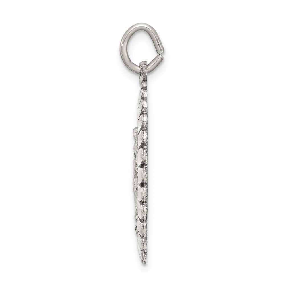 Alternate view of the Sterling Silver Antiqued Miraculous Medal Pendant by The Black Bow Jewelry Co.