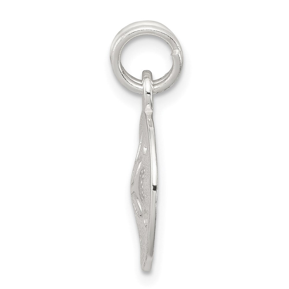 Alternate view of the Sterling Silver 13mm Polished Sand Dollar Charm by The Black Bow Jewelry Co.