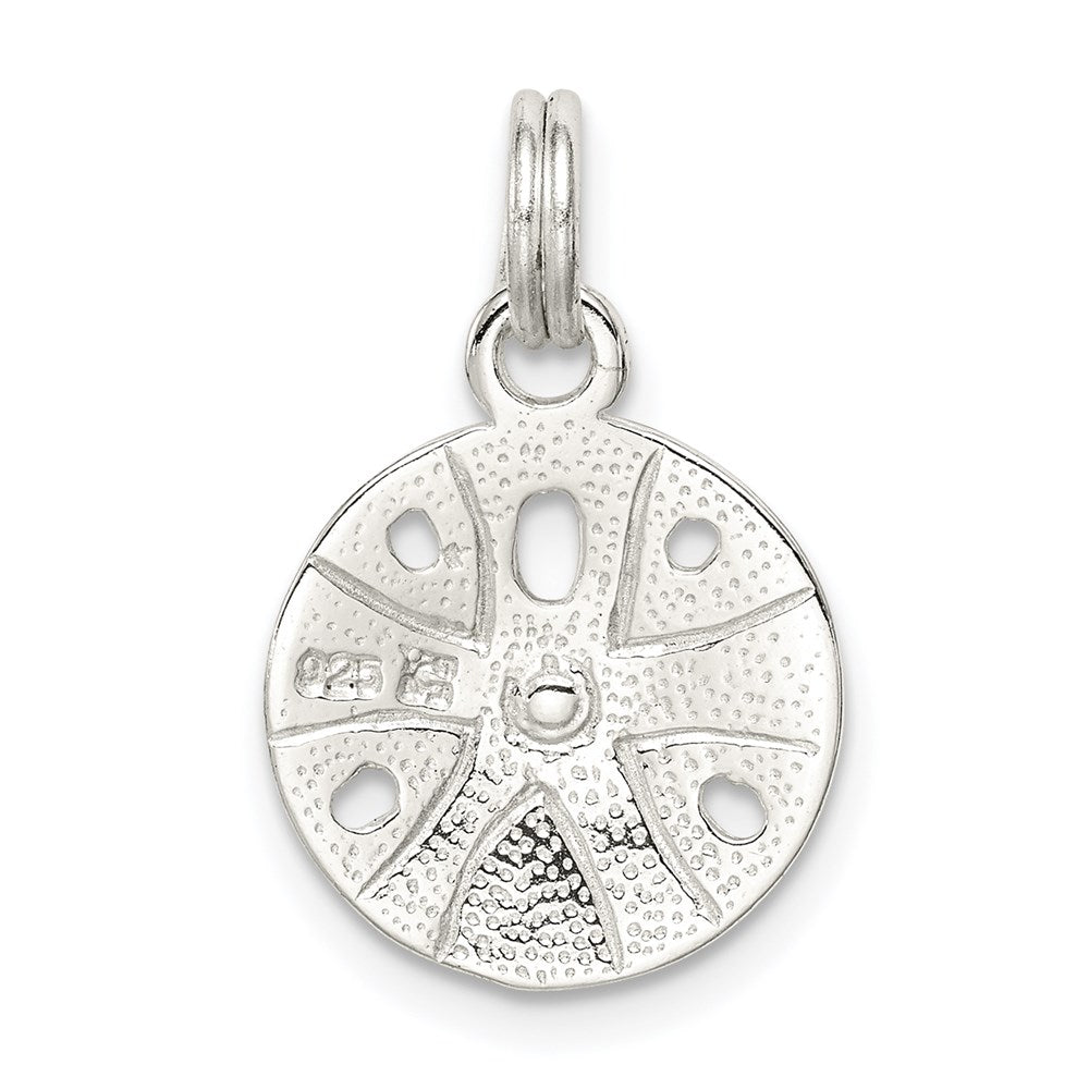 Alternate view of the Sterling Silver 13mm Polished Sand Dollar Charm by The Black Bow Jewelry Co.