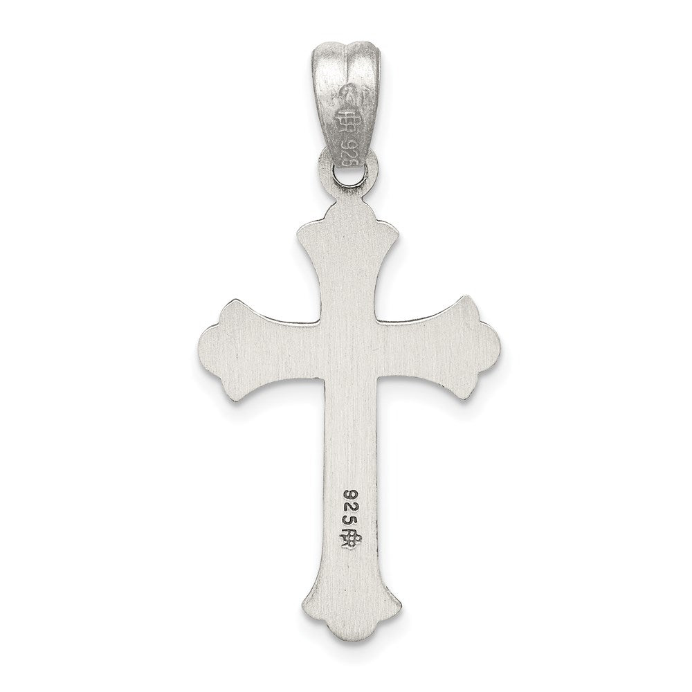 Alternate view of the Sterling Silver Antiqued Fleur de Lis Cross Pendant by The Black Bow Jewelry Co.