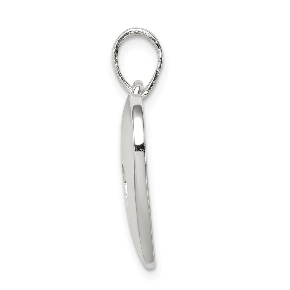 Alternate view of the Sterling Silver 19mm Polished Heart and Paw Print Pendant by The Black Bow Jewelry Co.