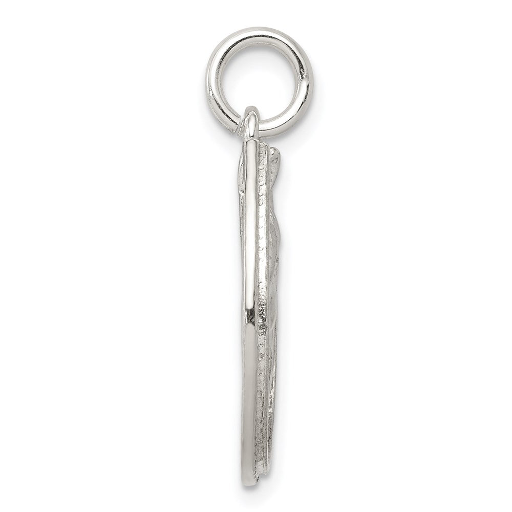 Alternate view of the Sterling Silver Polished Horseshoe and Horse Head Pendant by The Black Bow Jewelry Co.