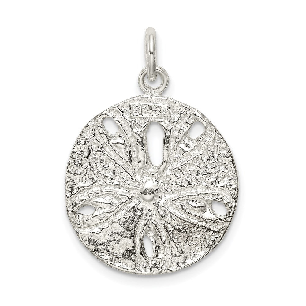 Alternate view of the Sterling Silver 20mm Sand Dollar Pendant by The Black Bow Jewelry Co.
