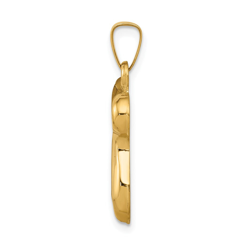 Alternate view of the 14k Yellow Gold Polished Chai Pendant by The Black Bow Jewelry Co.