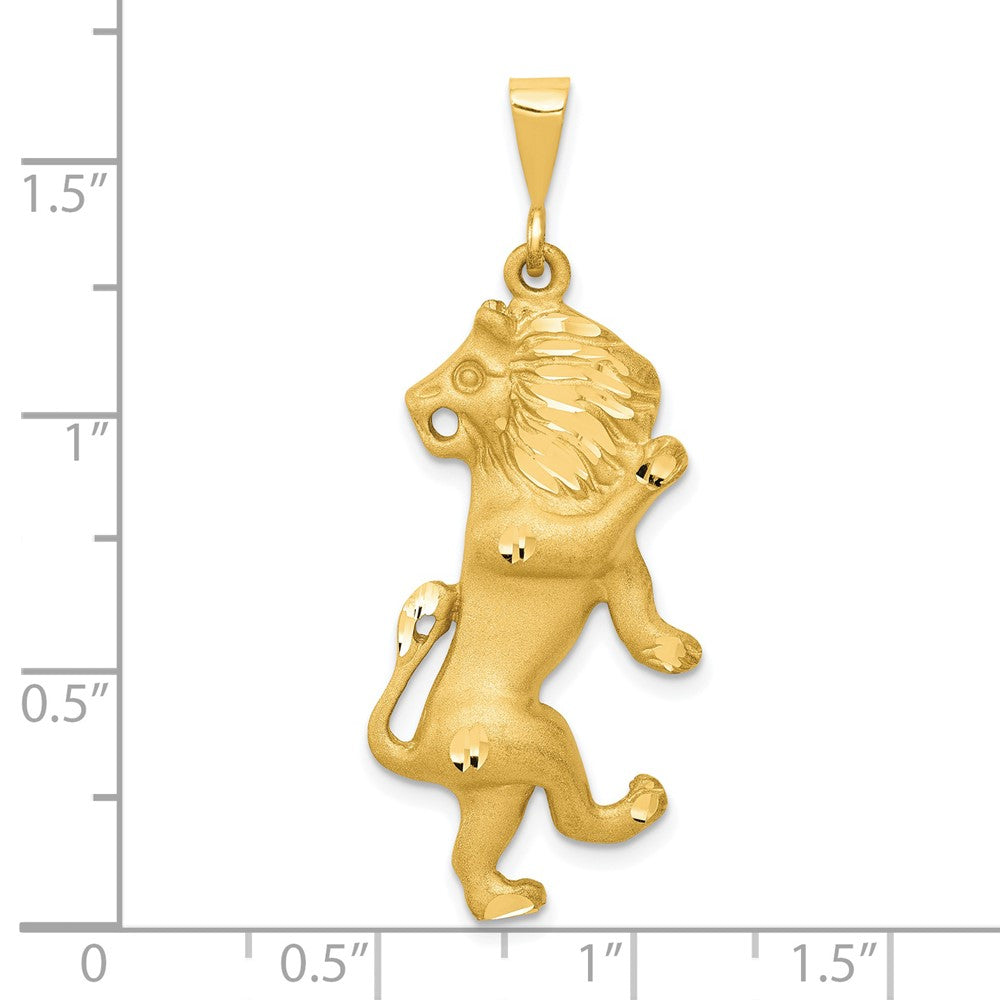 Alternate view of the 14k Yellow Gold Large Leo the Lion Zodiac Pendant by The Black Bow Jewelry Co.