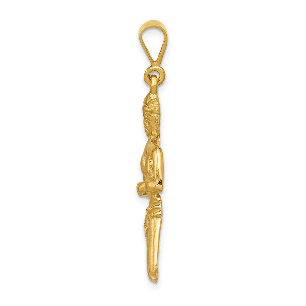 Alternate view of the 14k Yellow Gold Large Virgo the Virgin Zodiac Pendant by The Black Bow Jewelry Co.