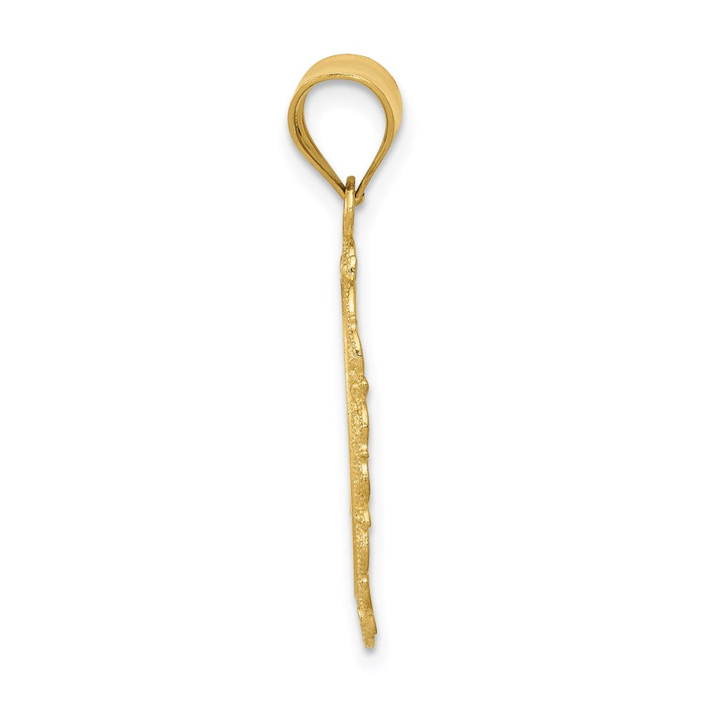 Alternate view of the 14k Yellow Gold Filigree Oval Libra the Scale Zodiac Pendant, 20mm by The Black Bow Jewelry Co.