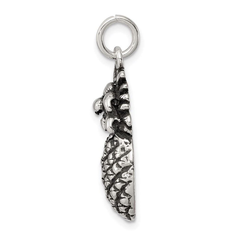 Alternate view of the Sterling Silver Antiqued Pineapple Pendant by The Black Bow Jewelry Co.