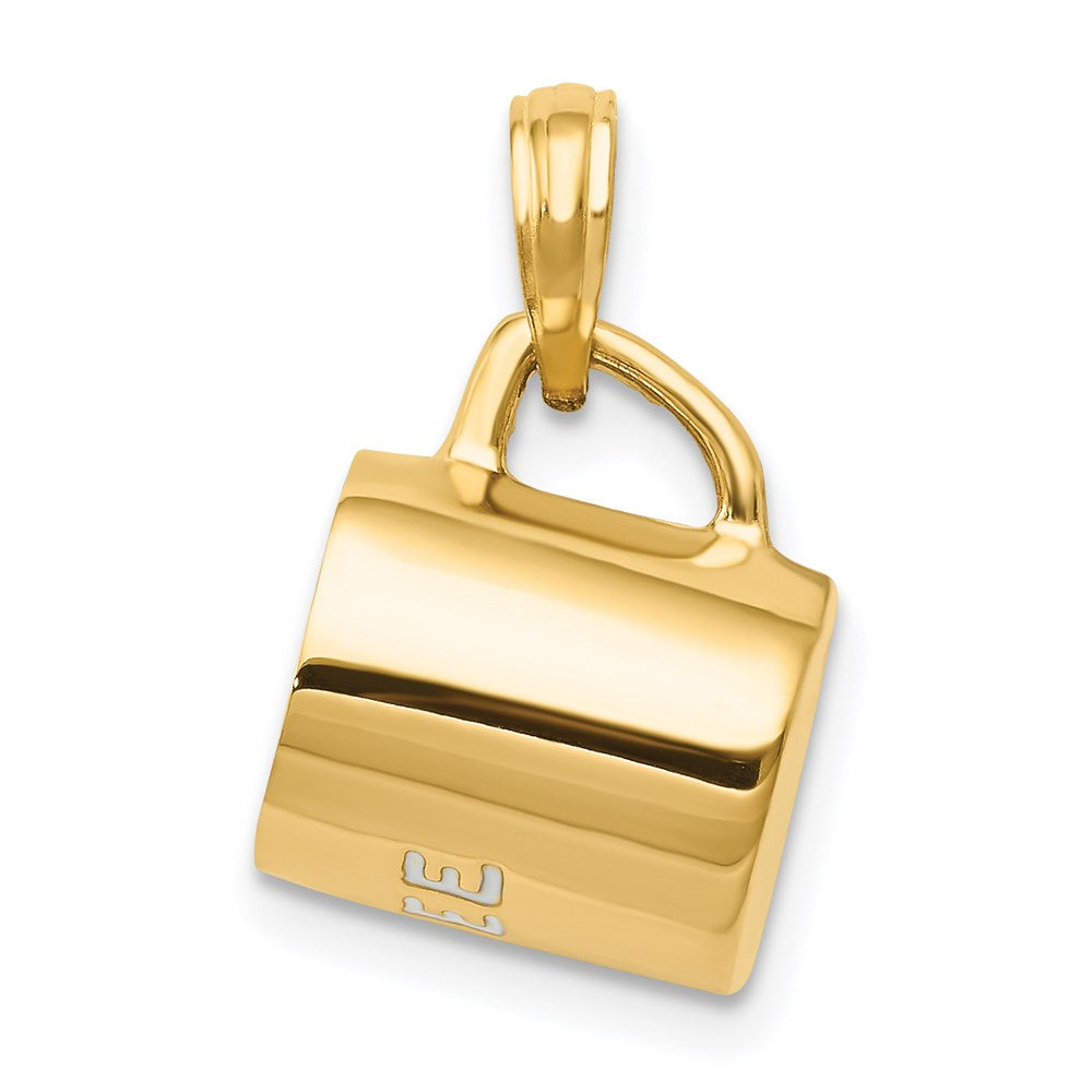 14k Yellow Gold and Enamel 3D Coffee Mug Pendant, Item P11023 by The Black Bow Jewelry Co.