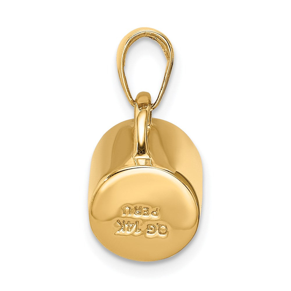 Alternate view of the 14k Yellow Gold and Enamel 3D Coffee Mug Pendant by The Black Bow Jewelry Co.