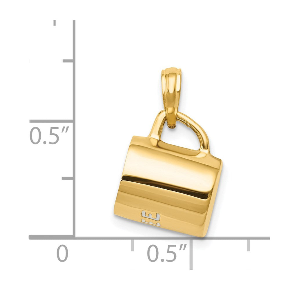 Alternate view of the 14k Yellow Gold and Enamel 3D Coffee Mug Pendant by The Black Bow Jewelry Co.