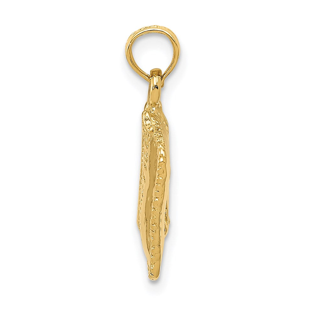 Alternate view of the 14k Yellow Gold 3D Satin Cosmetic Bag Pendant by The Black Bow Jewelry Co.