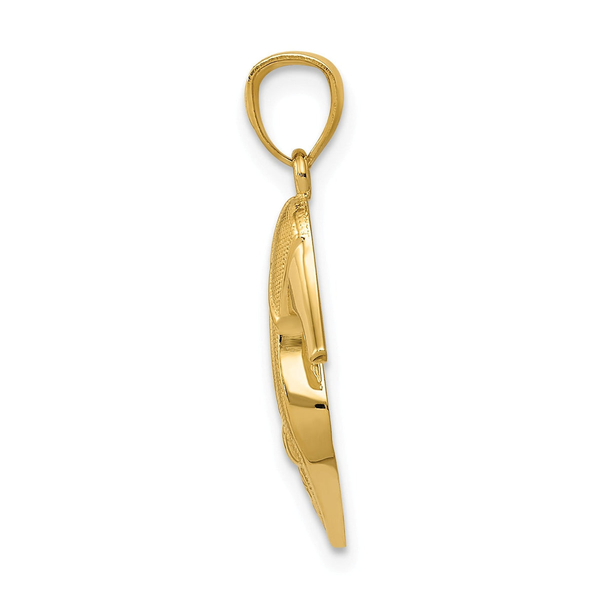 Alternate view of the 14k Yellow Gold Satin Tulip High Heel Shoe Pendant by The Black Bow Jewelry Co.