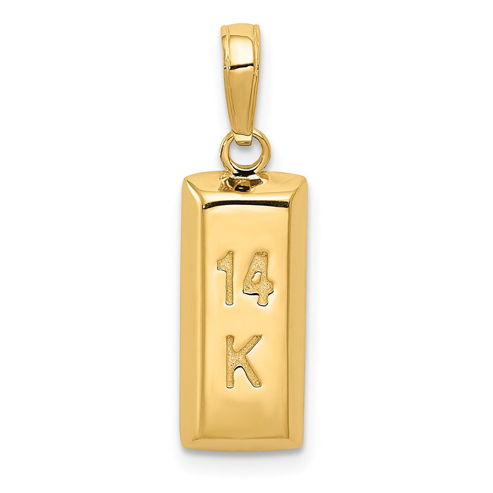 14k Yellow Gold 3D Bar Pendant, Item P11062 by The Black Bow Jewelry Co.