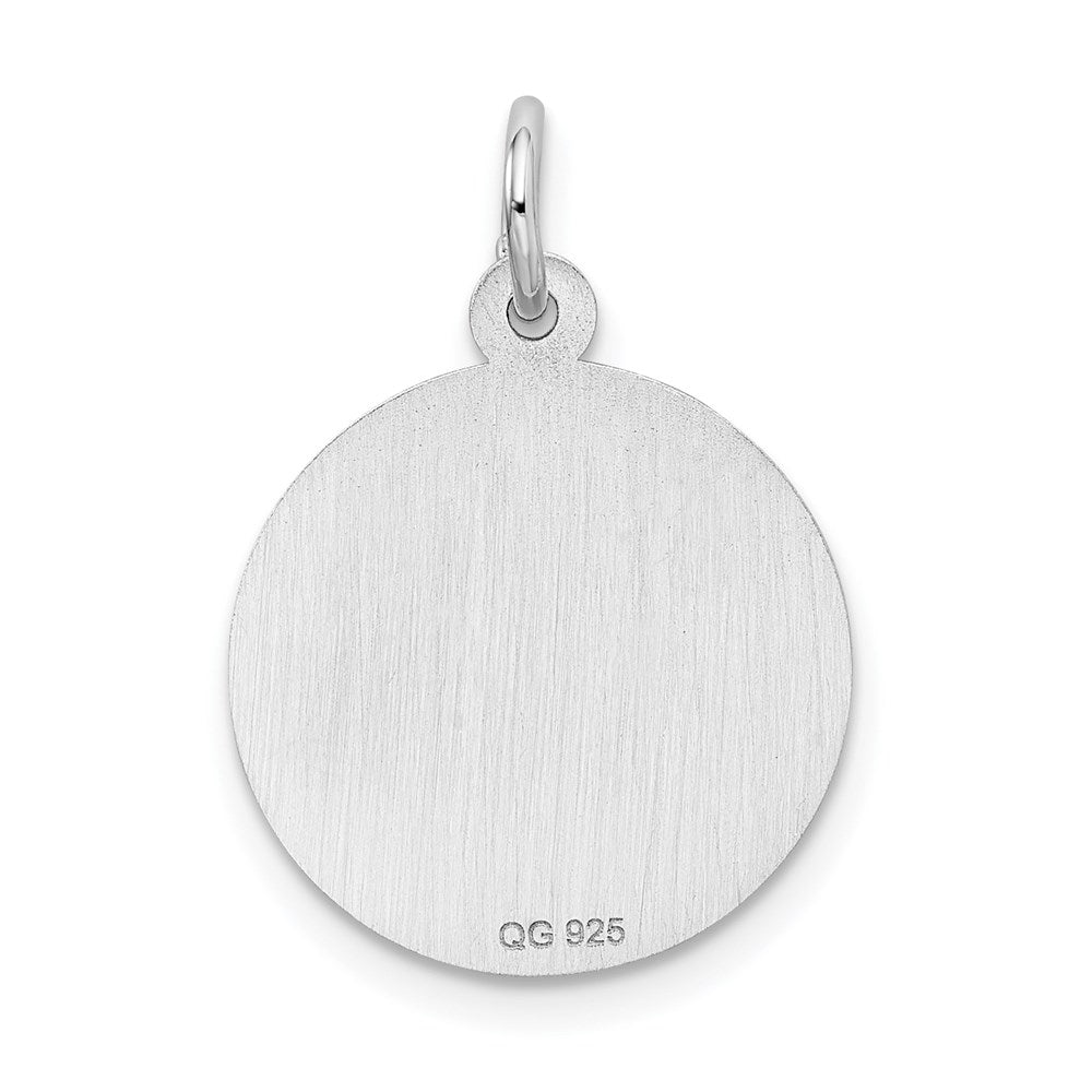 Alternate view of the Sterling Silver, On Graduation Day Disc Charm, 15mm by The Black Bow Jewelry Co.