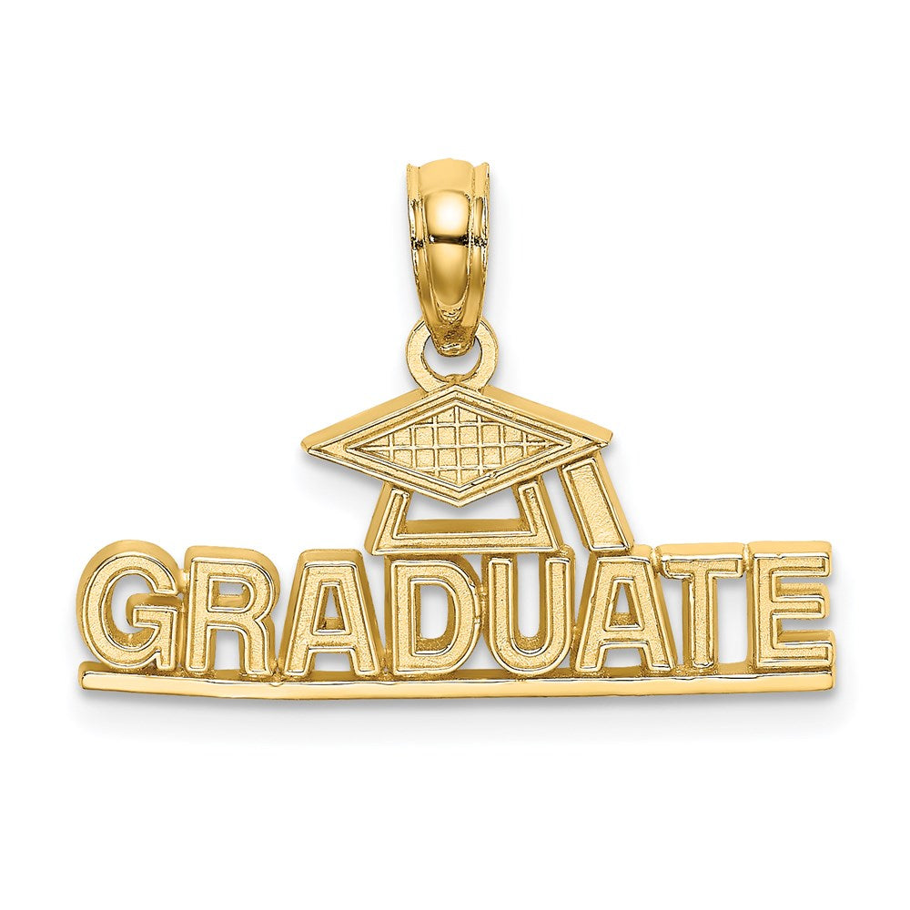 14k Yellow Gold Graduate Charm, Item P11086 by The Black Bow Jewelry Co.