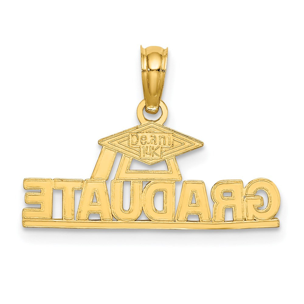 Alternate view of the 14k Yellow Gold Graduate Charm by The Black Bow Jewelry Co.