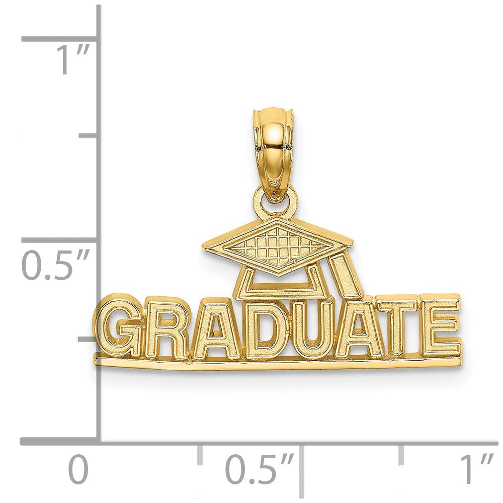 Alternate view of the 14k Yellow Gold Graduate Charm by The Black Bow Jewelry Co.