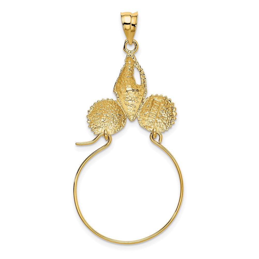 Alternate view of the 14k Yellow Gold Sea Shell Charm Holder Pendant by The Black Bow Jewelry Co.
