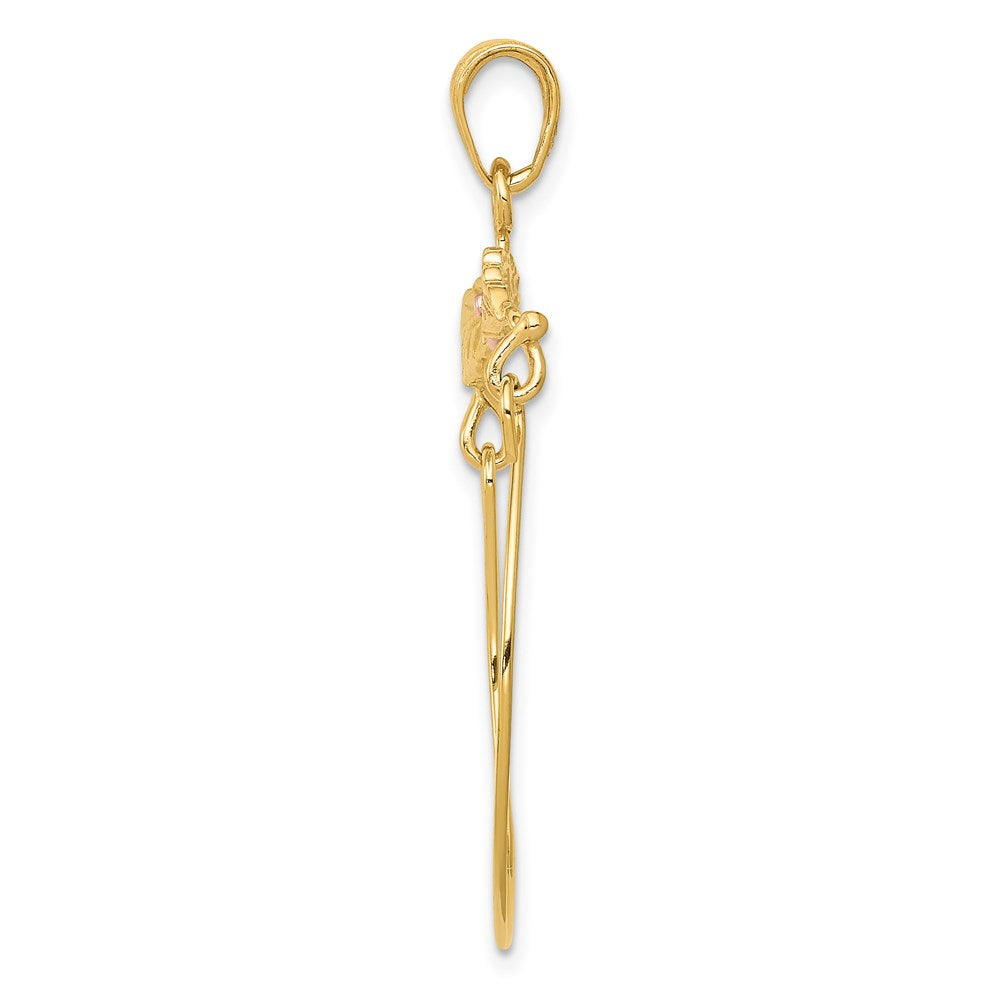 Alternate view of the 14k Yellow and Rose Gold Two Tone Floral Charm Holder Pendant by The Black Bow Jewelry Co.
