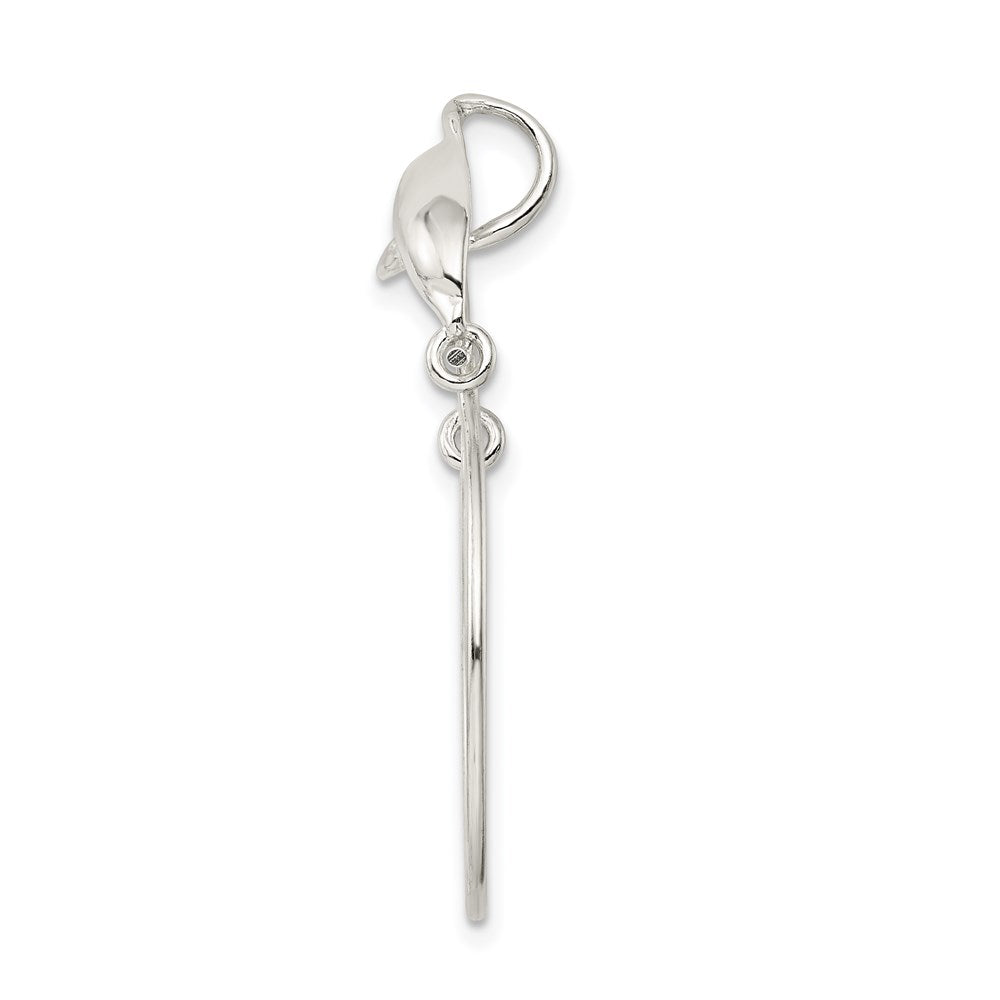 Alternate view of the Sterling Silver Dolphin Charm Holder Pendant by The Black Bow Jewelry Co.