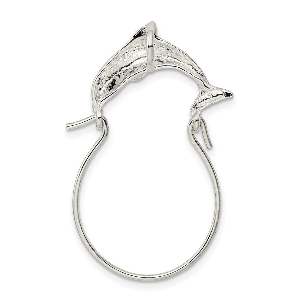 Alternate view of the Sterling Silver Dolphin Charm Holder Pendant by The Black Bow Jewelry Co.