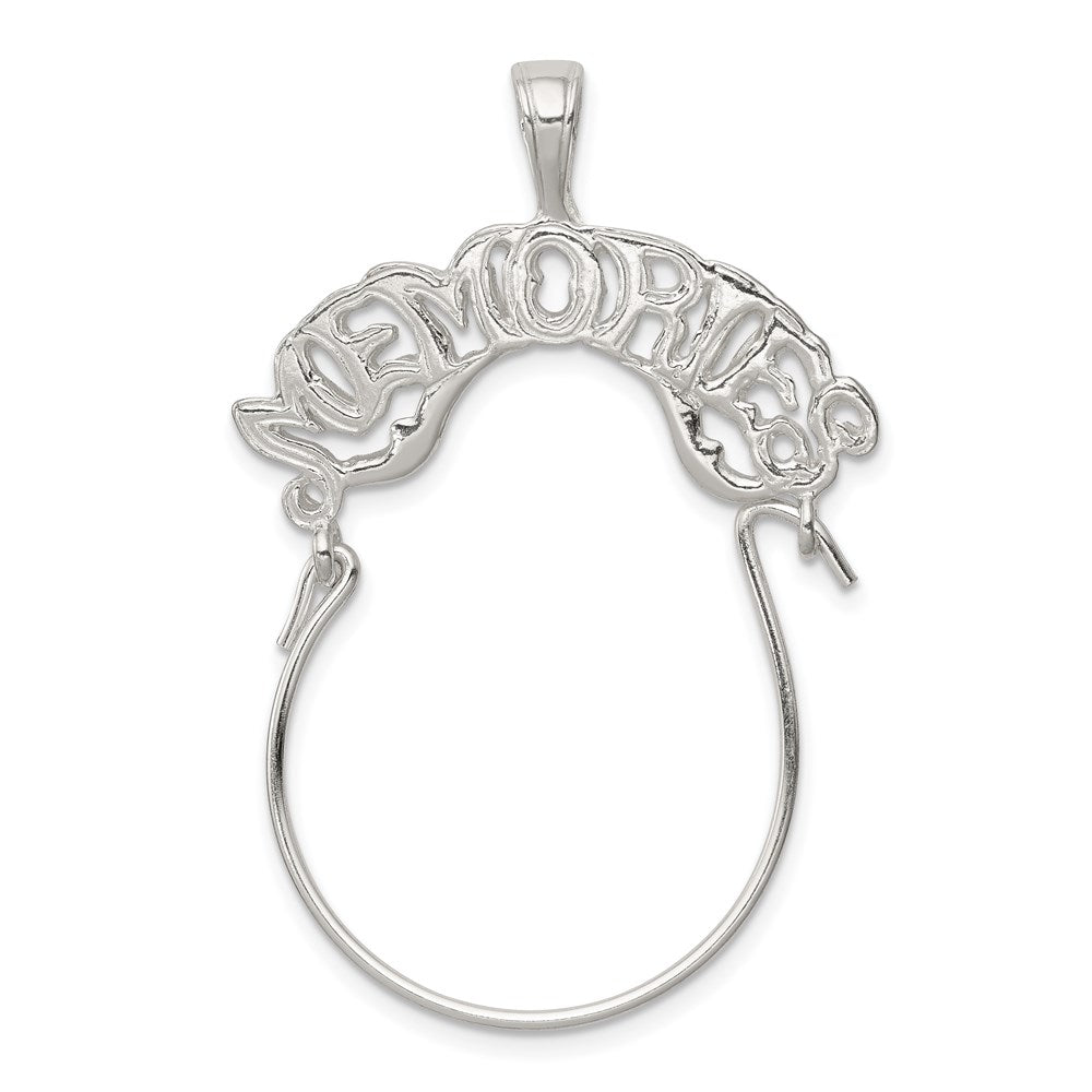 Sterling Silver Memories Charm Holder Pendant, Item P11112 by The Black Bow Jewelry Co.