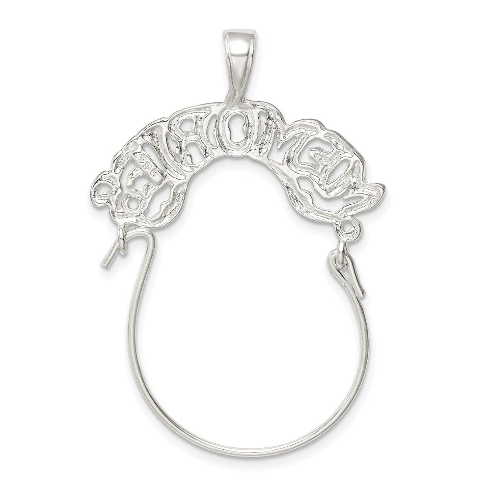 Alternate view of the Sterling Silver Memories Charm Holder Pendant by The Black Bow Jewelry Co.