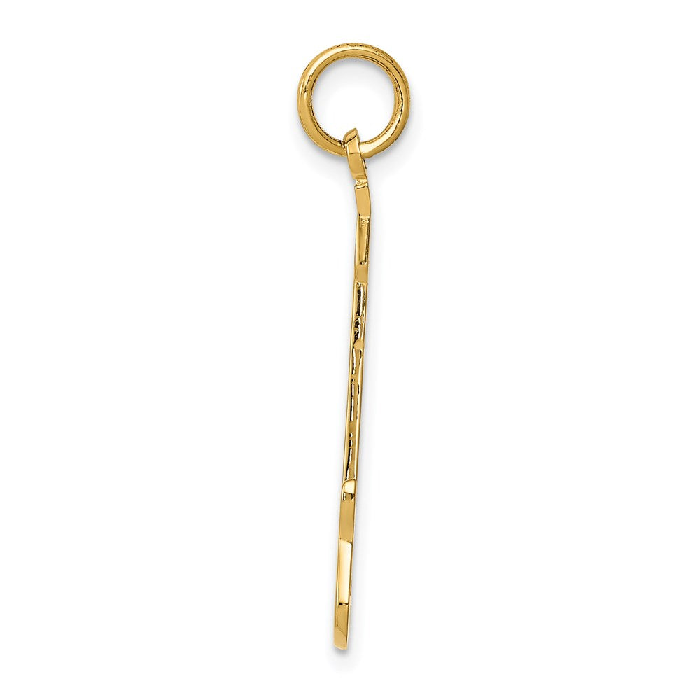 Alternate view of the 14k Yellow Gold Vertical Electric Guitar Charm by The Black Bow Jewelry Co.