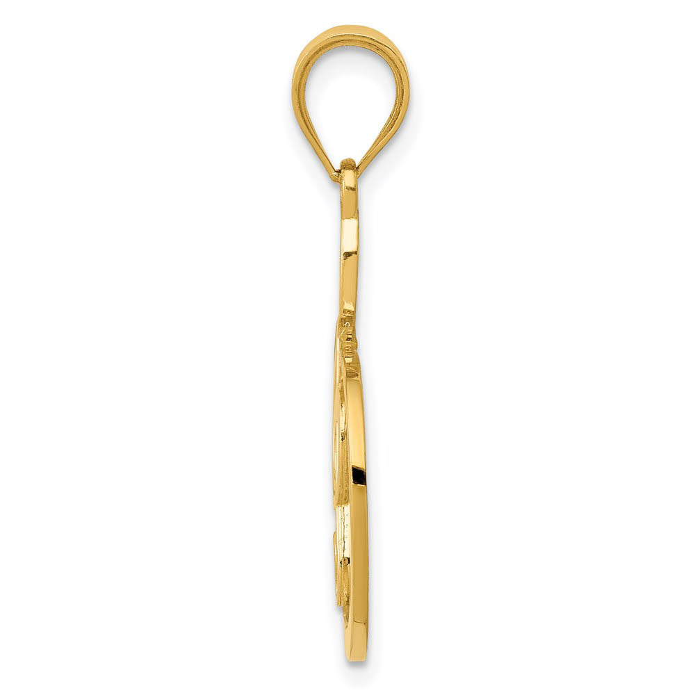 Alternate view of the 14k Yellow Gold G Clef Musical Note Pendant by The Black Bow Jewelry Co.