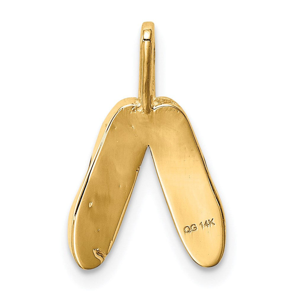 Alternate view of the 14k Rose Gold Petite 3D Ballet Slippers Pendant by The Black Bow Jewelry Co.