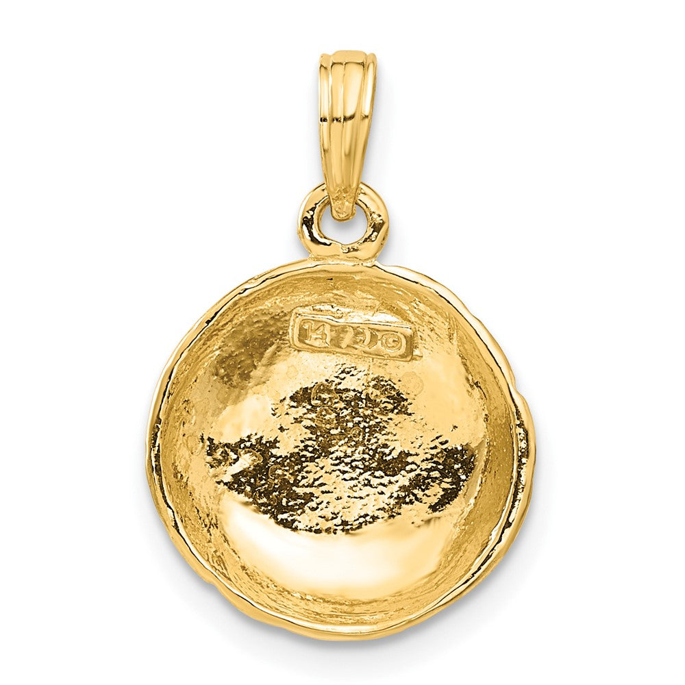 Alternate view of the 14k Yellow Gold Polished Volleyball Pendant, 15mm by The Black Bow Jewelry Co.