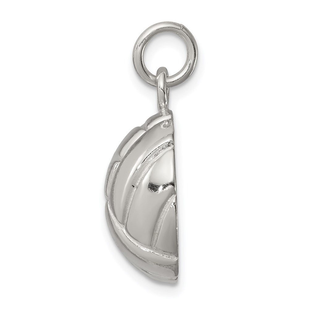 Alternate view of the Sterling Silver Polished Volleyball Pendant, 15mm by The Black Bow Jewelry Co.